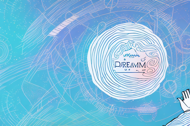 A dreamscape with a female figure in the center