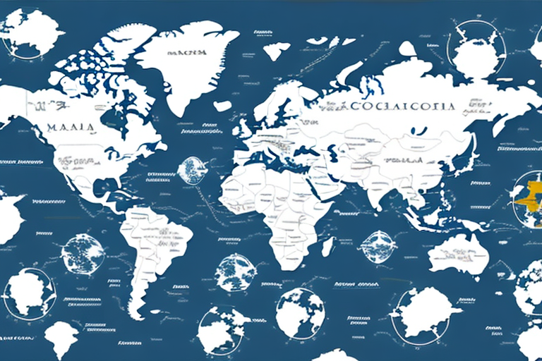 A world map with a plane flying over it