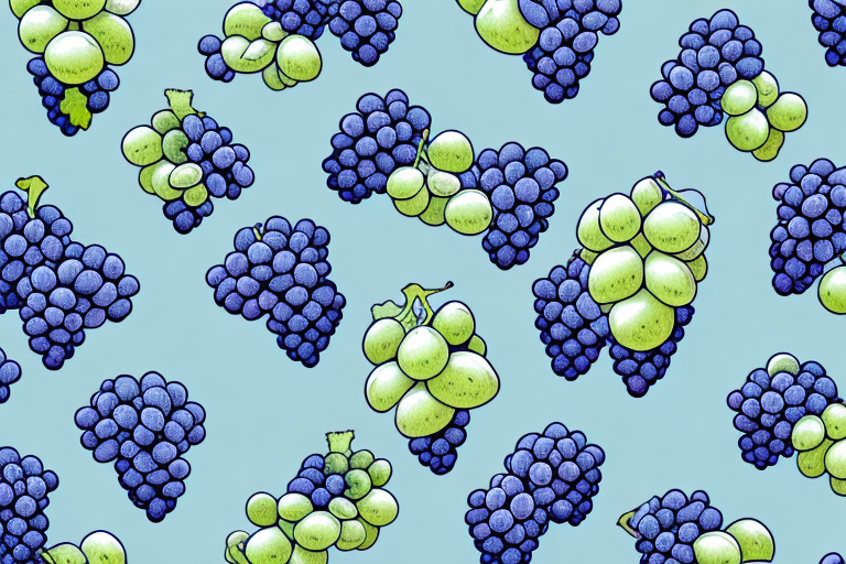 A bunch of grapes in a dream-like setting