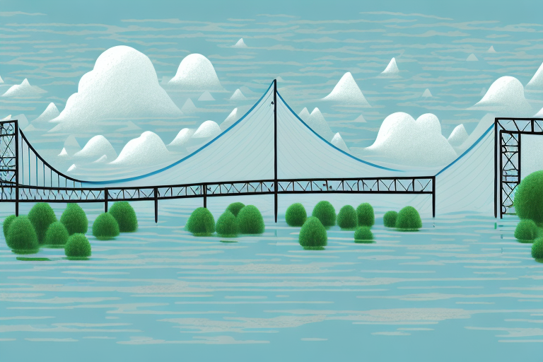 A landscape with a flooded river