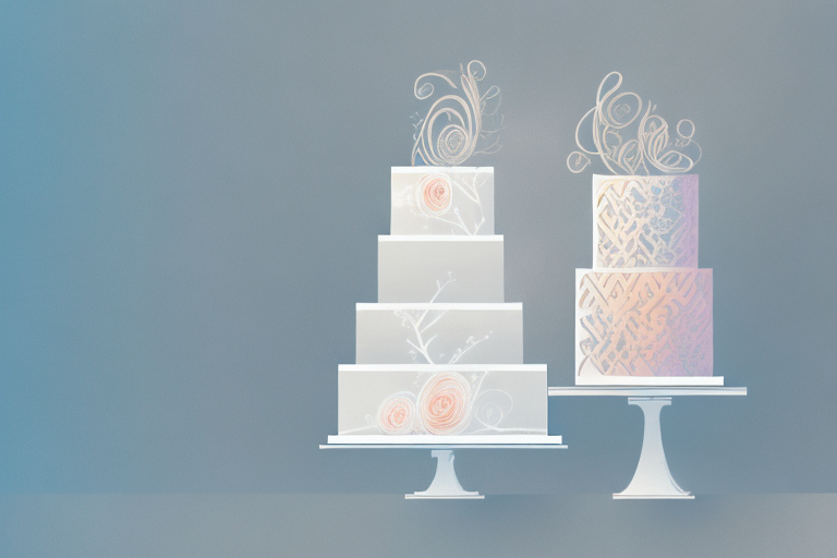 A wedding cake with a dreamy