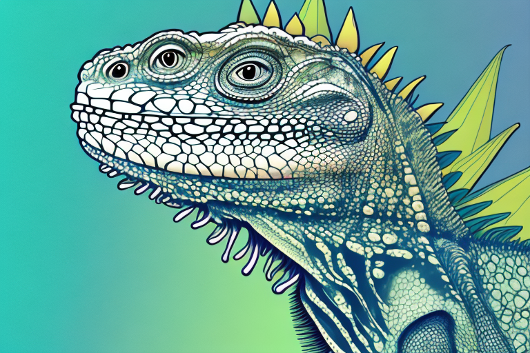 An iguana in a dream-like setting