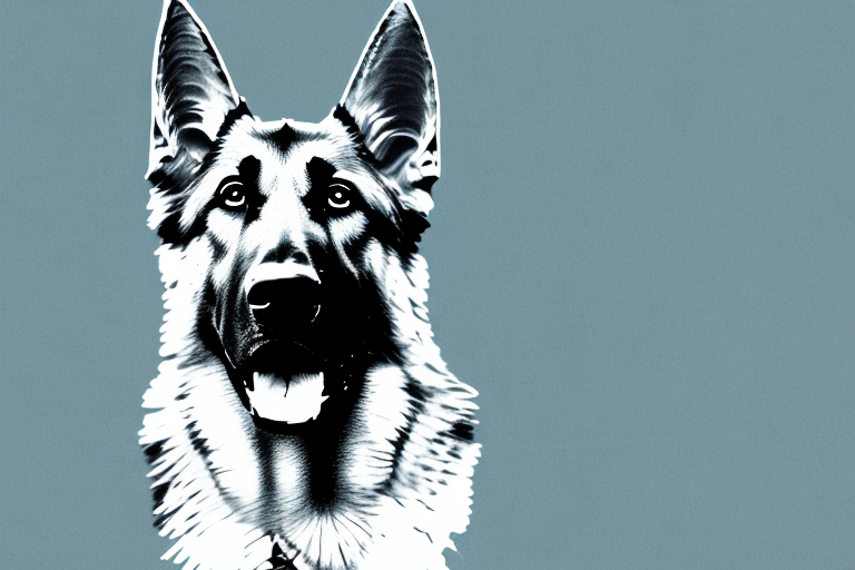 A german shepherd in a dreamlike setting