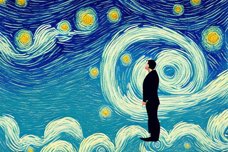 A person looking up at a starry night sky