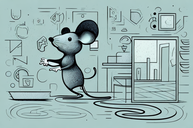 A mouse scurrying around a room