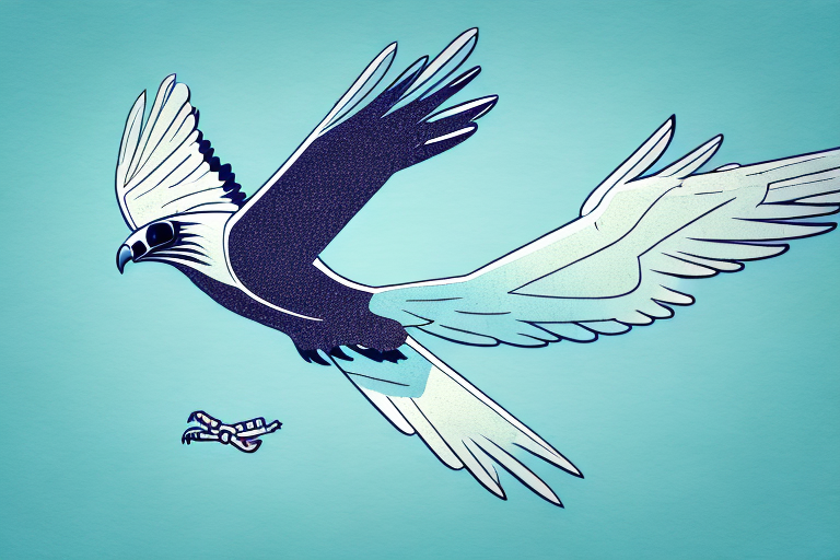 A hawk soaring through the sky with its wings spread wide