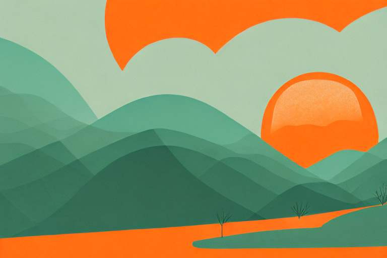 A dreamy orange landscape with trees