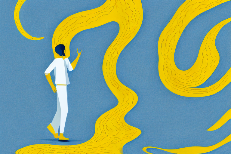 A person dreaming of a yellow stream of liquid flowing from their body