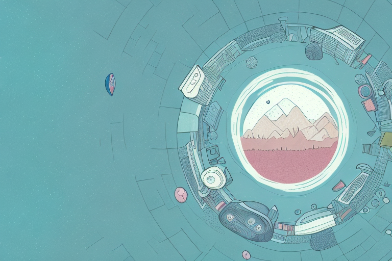 A dreamy landscape with a potty in the center