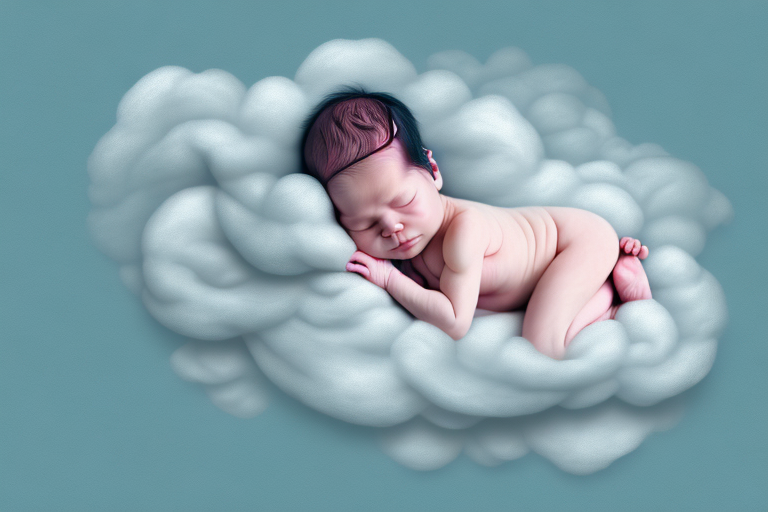 A baby sleeping peacefully in a dream-like state