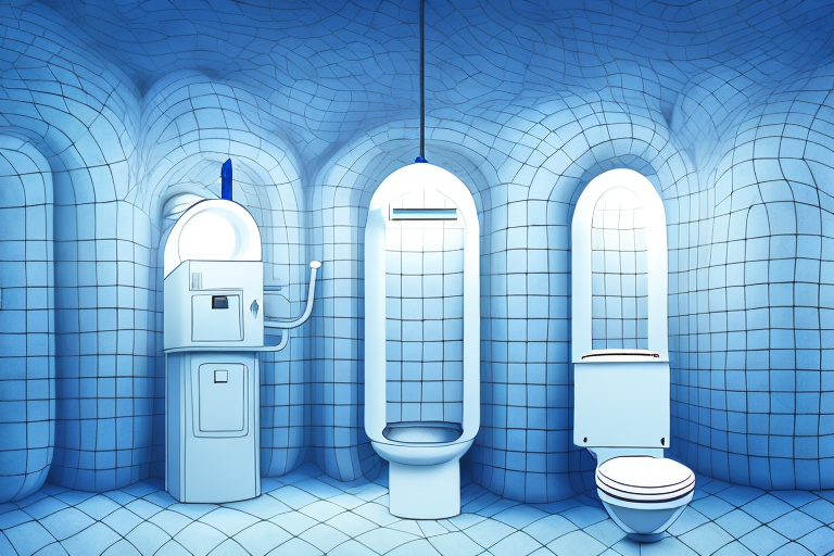 A public toilet with a dream-like