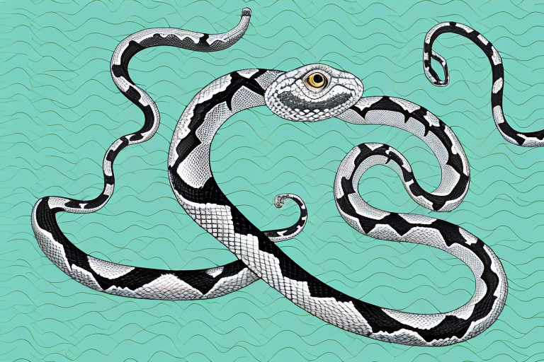 A python snake coiled around a tree branch