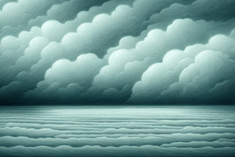 A landscape with a stormy sky and a flooded river