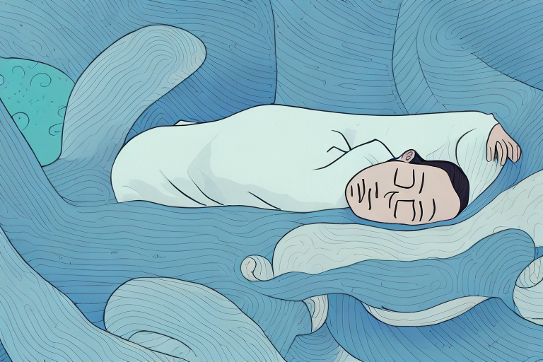 A person sleeping peacefully in a dream-like environment
