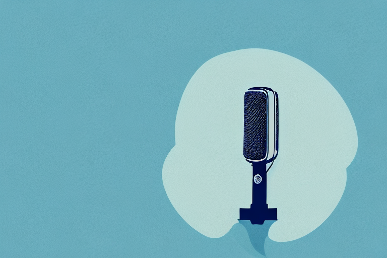 A microphone surrounded by a dream-like landscape