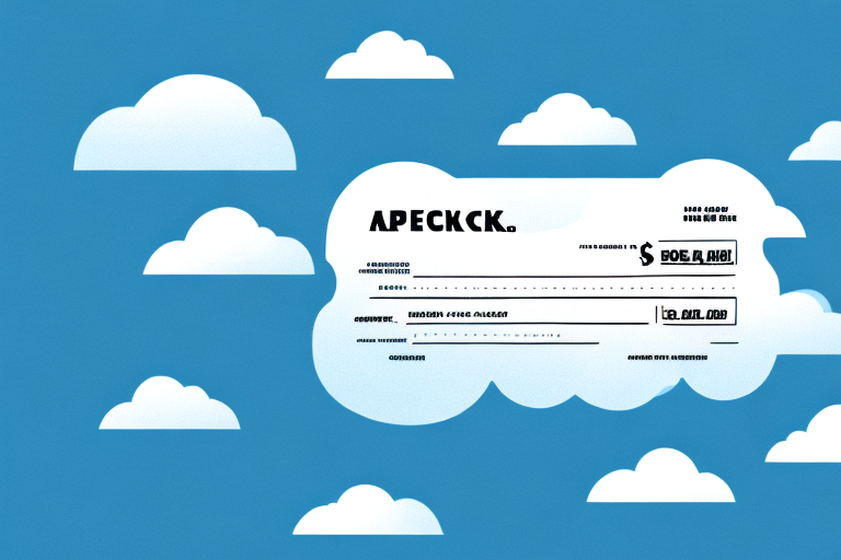 A check floating in the sky
