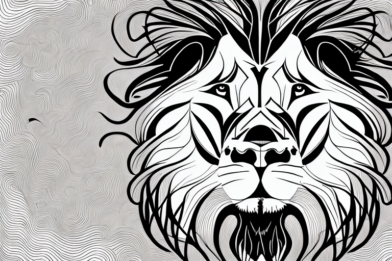 A lion in a threatening stance