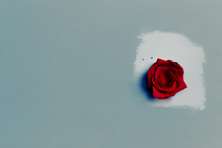 A single red rose in a dreamy setting