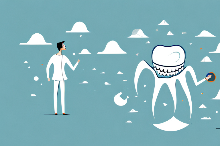 A person dreaming of a set of teeth floating in mid-air