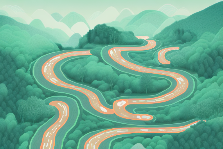 A winding road through a landscape