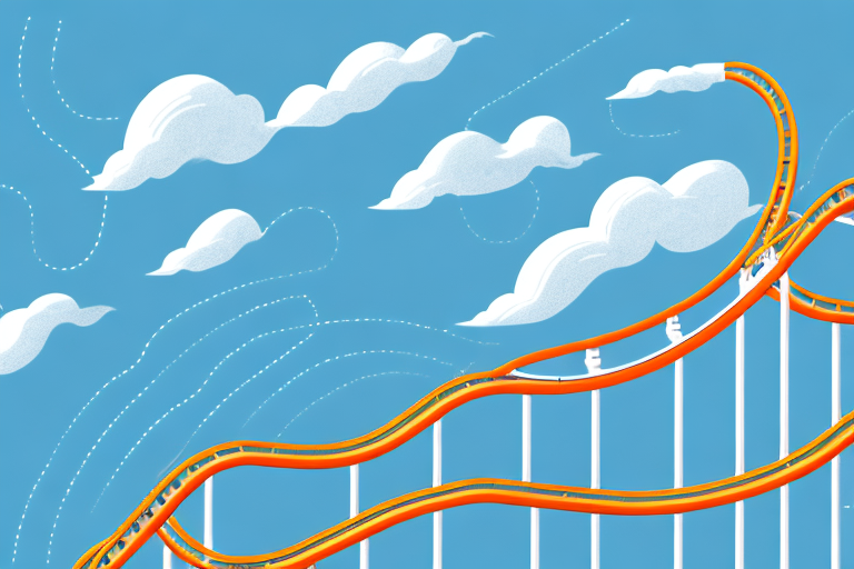 A roller coaster with a bright