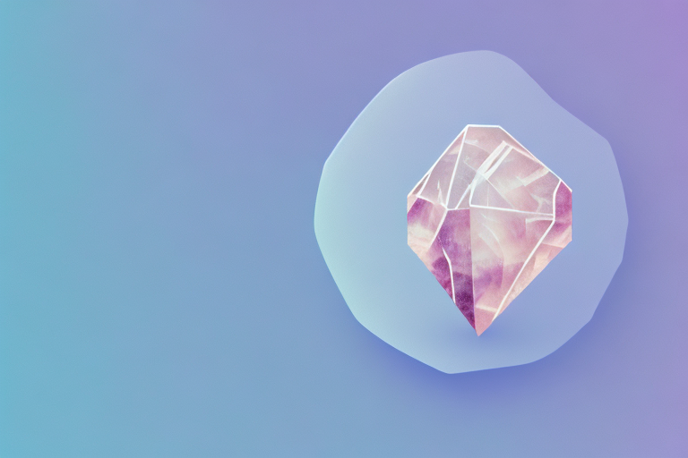 A rose quartz crystal with a dreamy