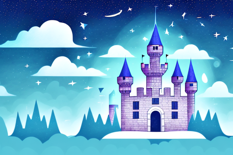 A castle with a night sky backdrop