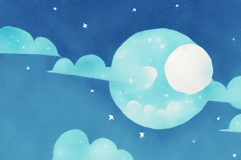 A night sky filled with stars and a moon