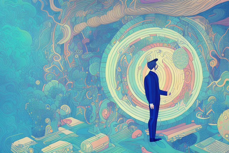A person in a dreamscape