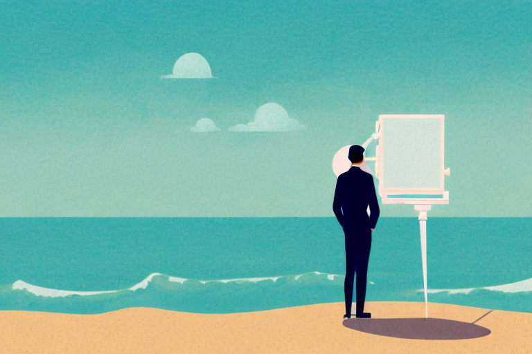 A person standing on a beach
