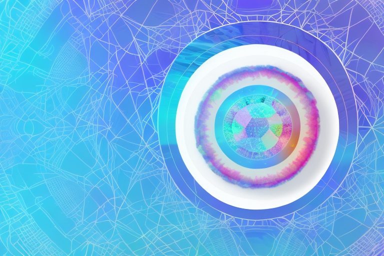 A dreamscape with a mirror in the center