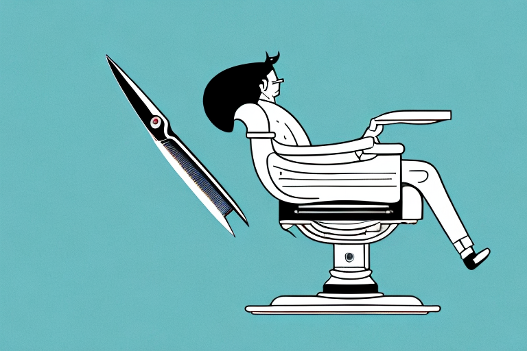 A person dreaming of a barber's chair with a pair of scissors and a razor on it