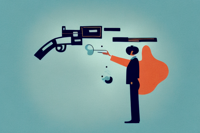 A person dreaming of a gun floating in the air