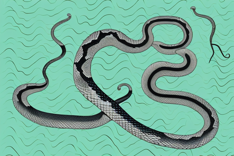 A snake coiled around a tree branch