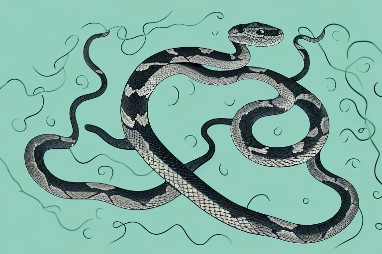A snake coiled around a tree branch