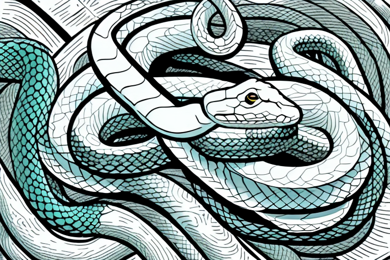A snake coiled around a cross