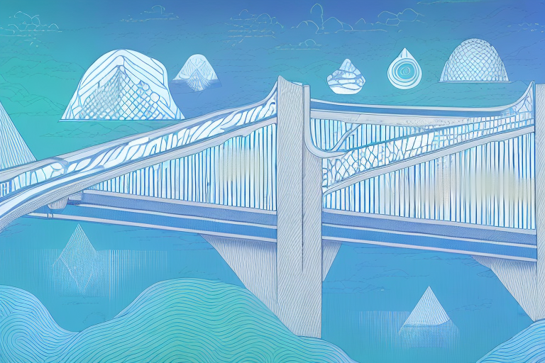 A dreamscape with a bridge connecting the dream world to the real world