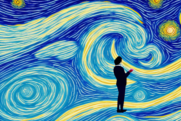 A person dreaming of a starry night sky