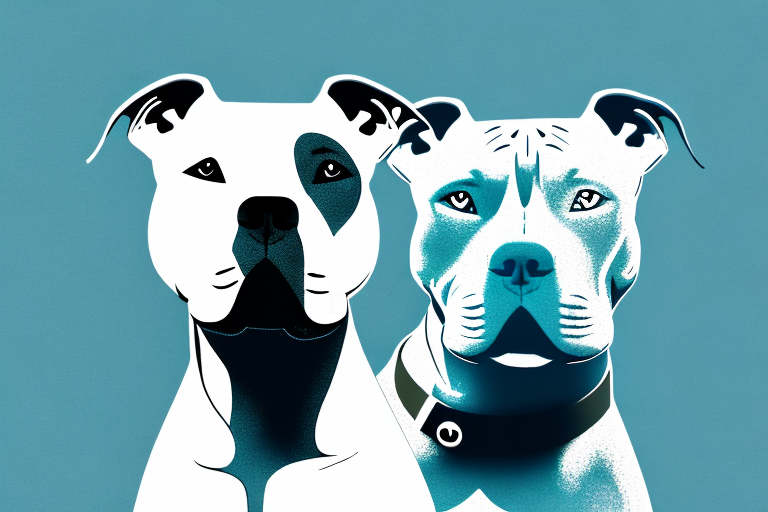 A pitbull dog in a dream-like setting