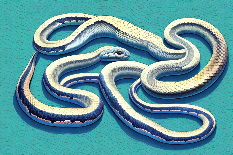 A realistic-looking python snake in a dream-like setting