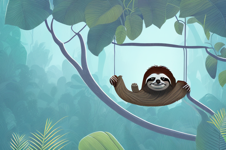 A sloth in a dreamlike environment