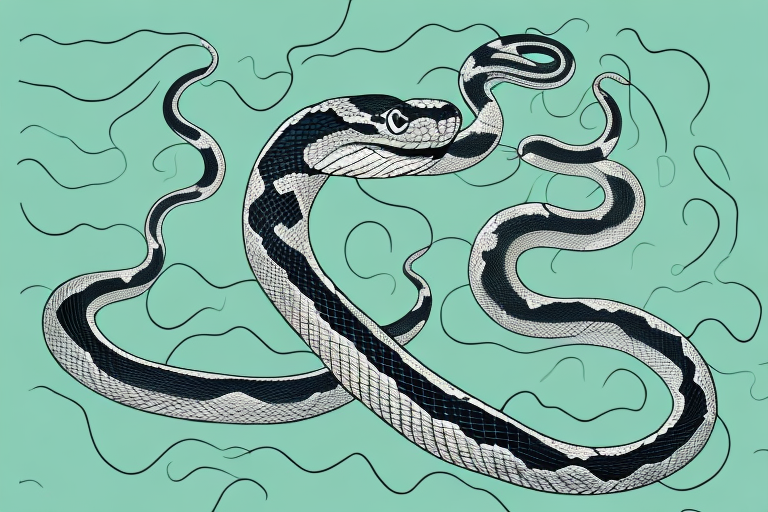 A snake coiled around a tree branch