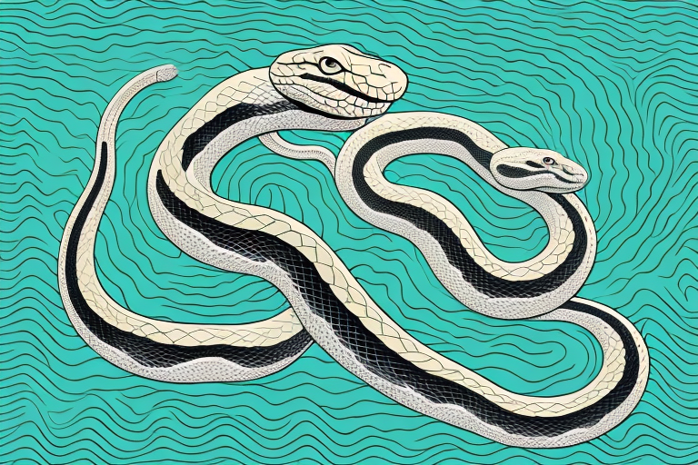 A snake winding its way through a dream-like landscape