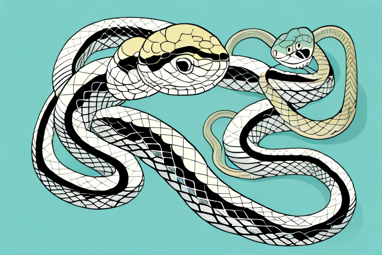 A snake winding its way through a house