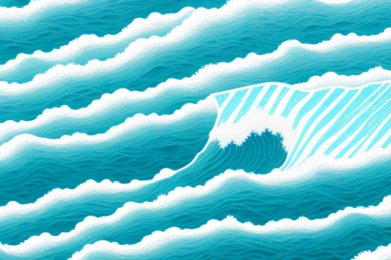 A large wave crashing onto a shoreline
