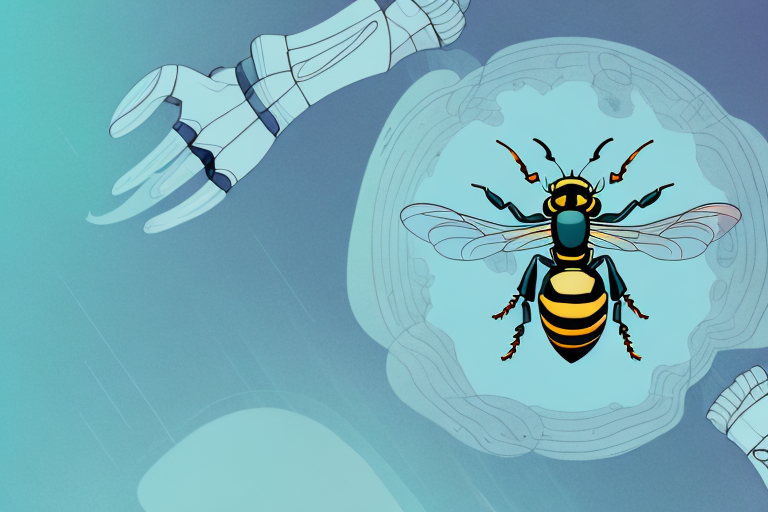 A wasp in a dream-like setting