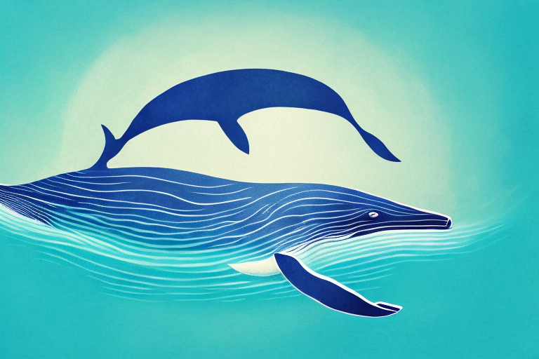 A whale swimming in a dream-like environment