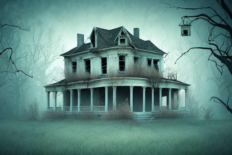 An abandoned house in a dream-like setting