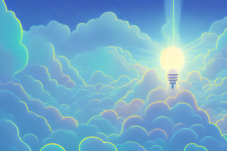 A dream-like landscape with a bright