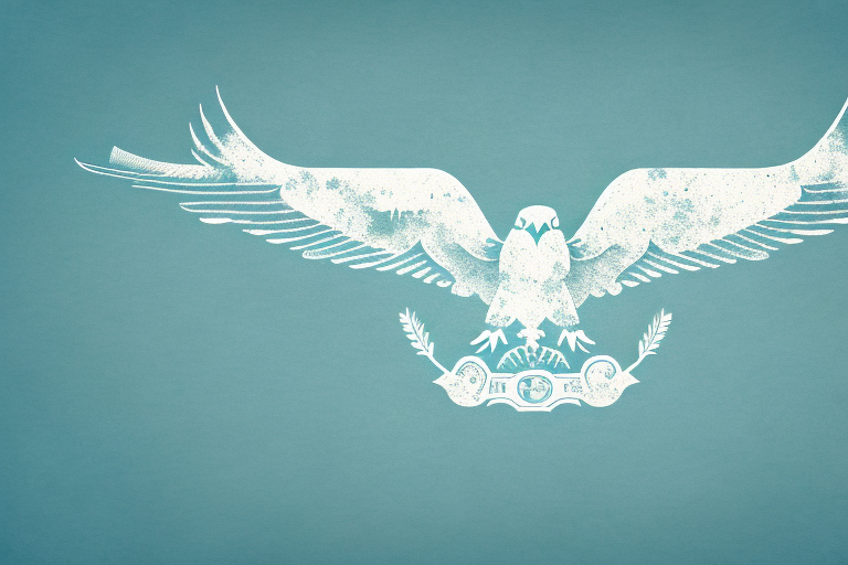 An eagle soaring through the sky with its wings spread wide
